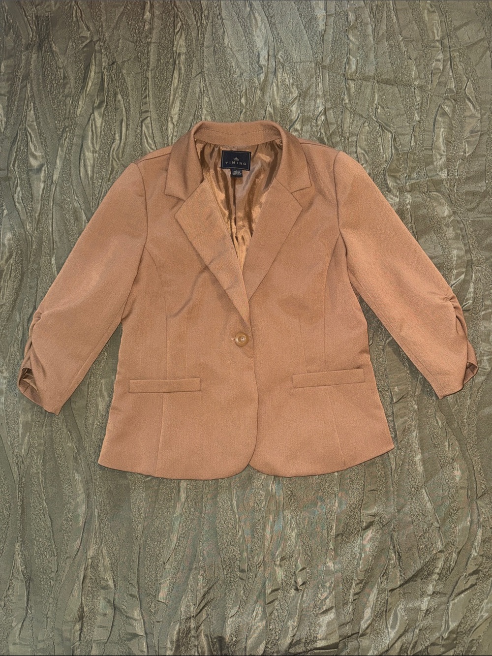 Timing Brown Single-Button Women's Blazer